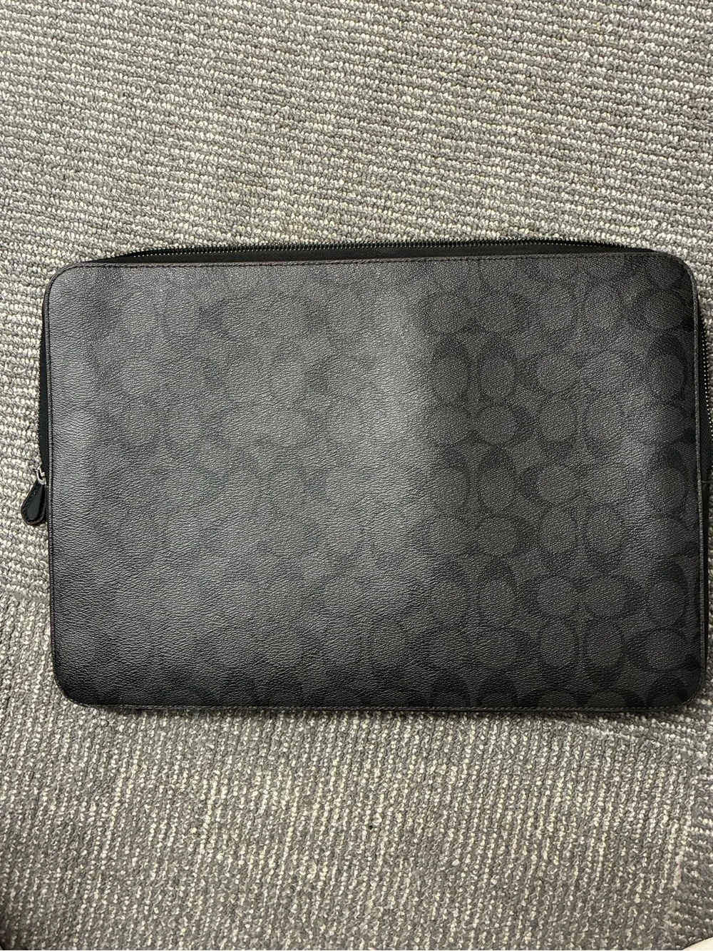 Coach Men's Charcoal Signature Laptop Sleeve